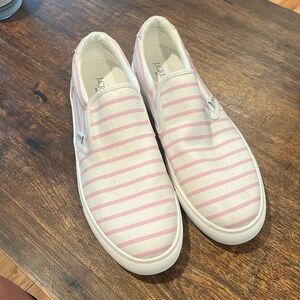 J. Crew slip on sneakers women’s size 12 white and pink excellent used condition